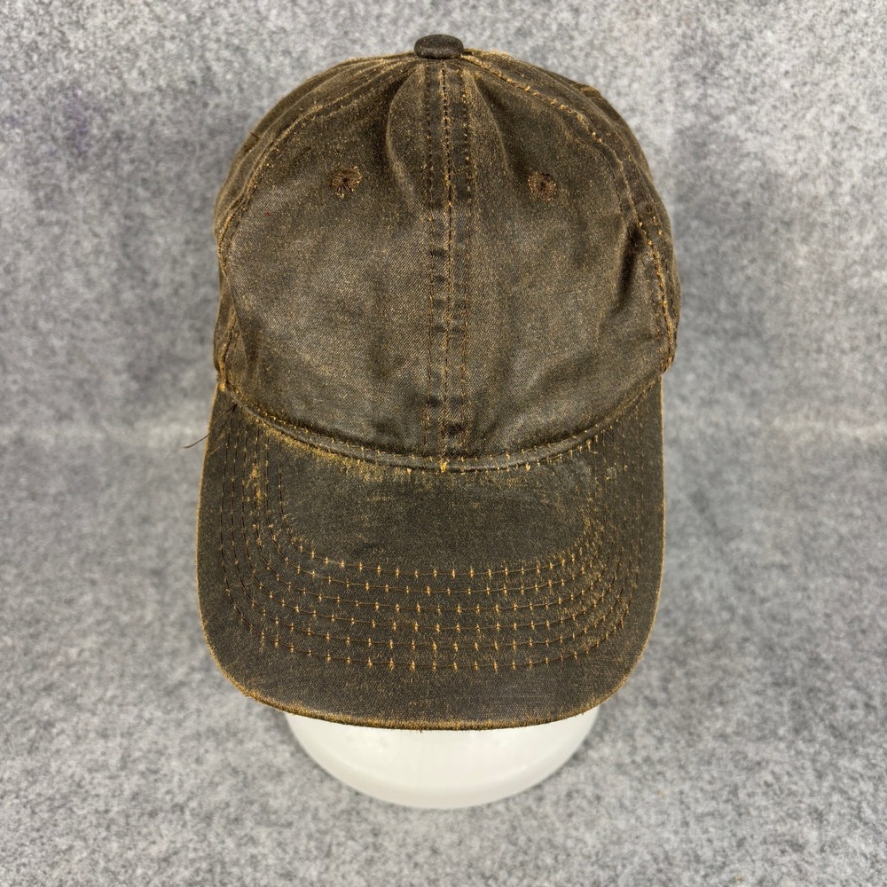 Signatures Unisex Distressed Waxed Canvas Baseball Cap OSFM Brown Workwear Hat